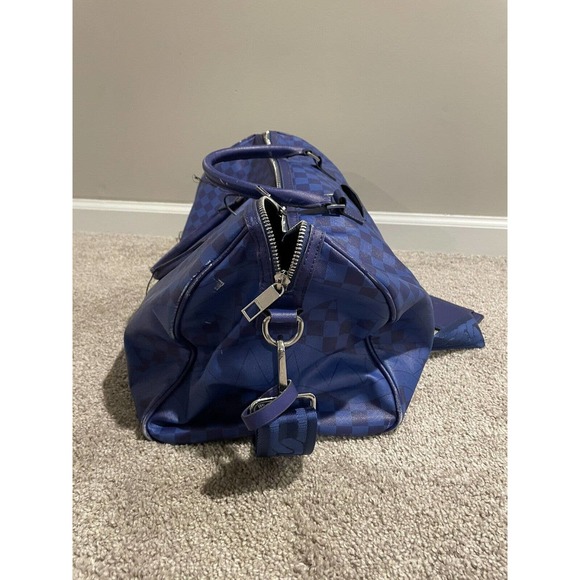 BROKEN ZIPPER Spray ground Sharks in Paris Duffel/Carry on Bag Blue - Picture 3 of 10